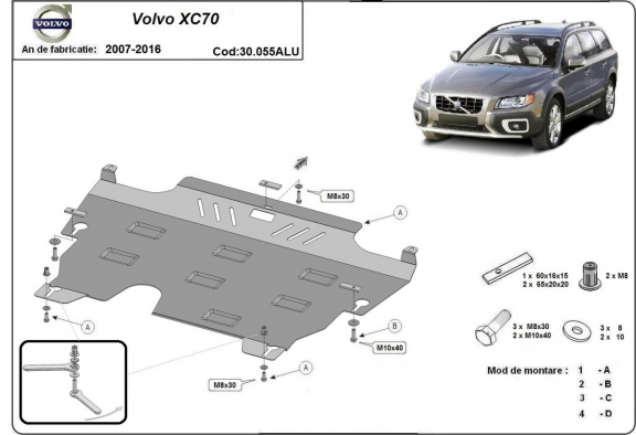 Aluminium Unterfahrschutz für Motor und Getriebe für den Volvo XC70