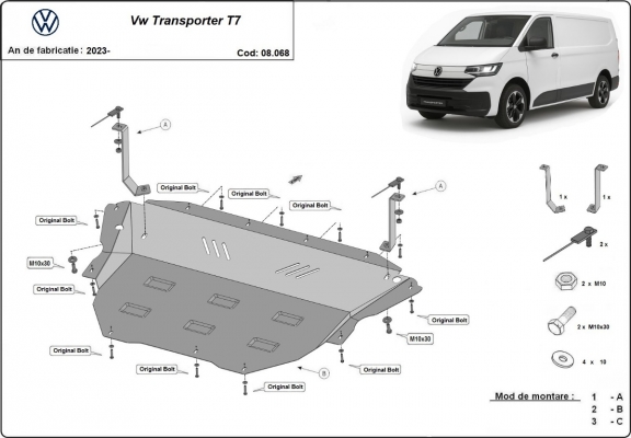 Unterfahrschutz für Motor der Marke Volkswagen Transporter T7 Van