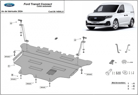 Aluminium Unterfahrschutz für Motor der Marke Ford Transit Connect