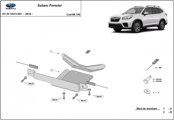 Stahl Differentialschutz für  Subaru Forester