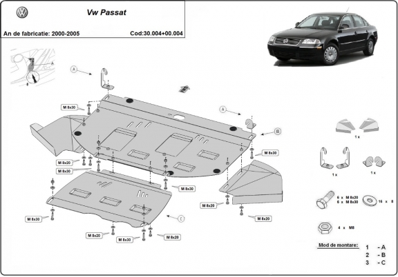 Unterfahrschutz für Motor der Marke Volkswagen Passat - Aktionspaket