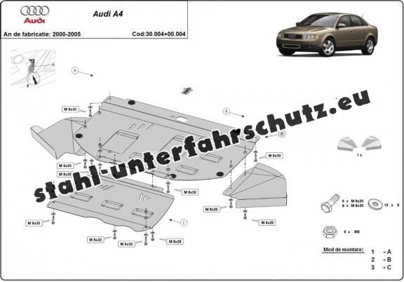 Unterfahrschutz für Motor der Marke Audi A4 B6 - Aktionspaket