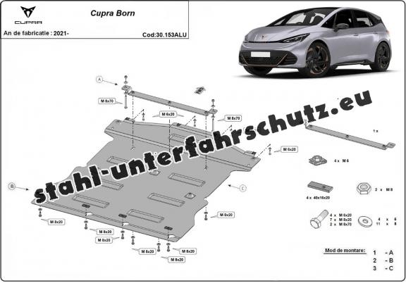 Aluminium Unterfahrschutz für Motor und Getriebe für den Cupra Born
