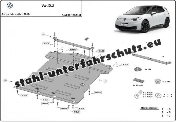 Aluminium Unterfahrschutz für Motor der Marke Volkswagen ID.3