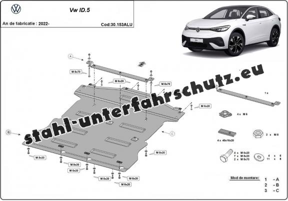 Aluminium Unterfahrschutz für Motor der Marke Volkswagen ID.5