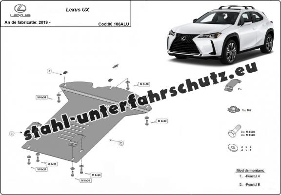 Aluminium-Katalysatorschutz / Kat-Schloss für Lexus UX