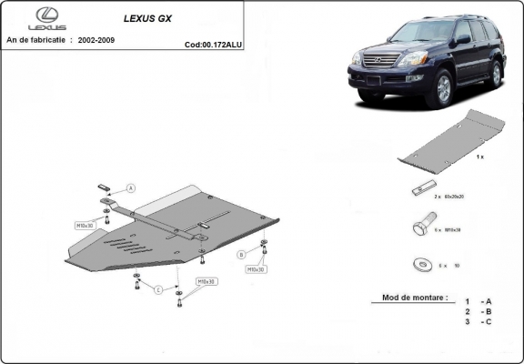 Aluminium Getriebe Schutz für Lexus GX