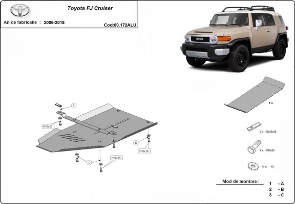 Aluminium Getriebe Schutz für Toyota FJ Cruiser