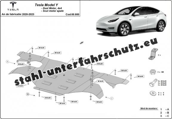 Unterfahrschuzt für Elektromotor hinten Tesla Model Y AWD