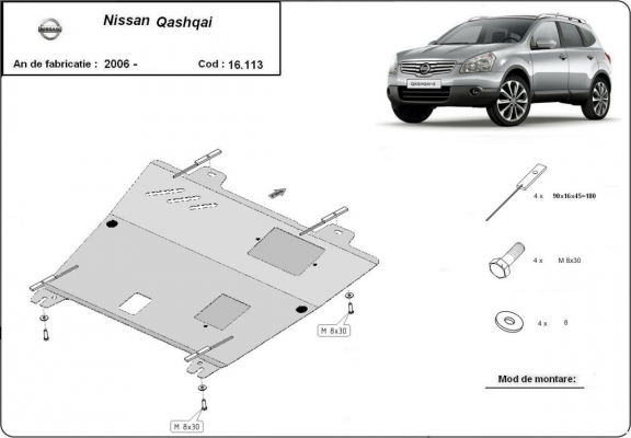 Unterfahrschutz für Motor der Marke Nissan Qashqai J10