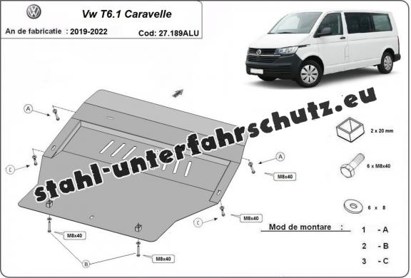 Aluminium Unterfahrschutz für Motor der Marke Volkswagen Transporter T6.1 Caravelle