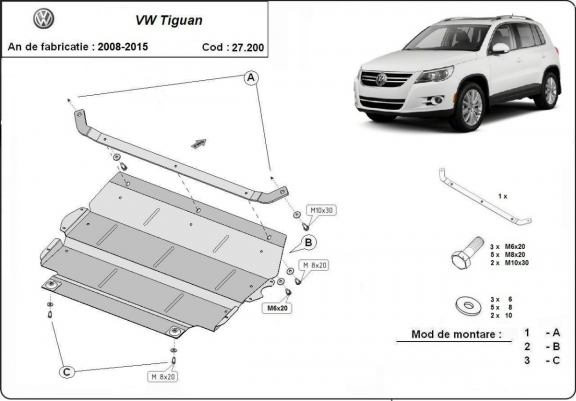 Unterfahrschutz für Motor der Marke VW Tiguan
