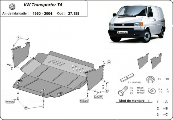 Unterfahrschutz für Motor der Marke VW Transporter T4
