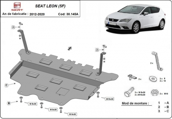 Unterfahrschutz für Motor der Marke Seat Leon Mk3 - Automatikgetriebe 
