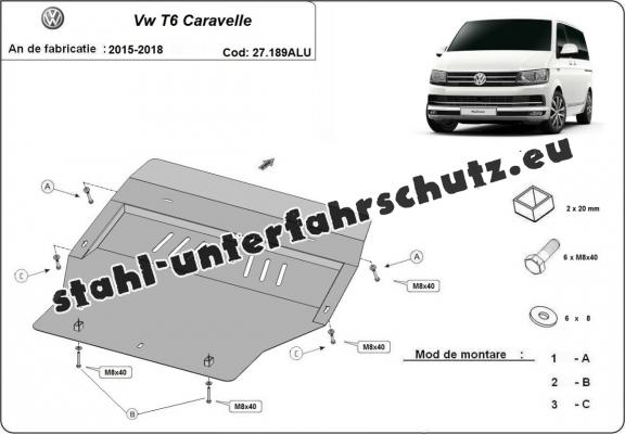Aluminium Unterfahrschutz für Motor der Marke Volkswagen Transporter T6 Caravelle