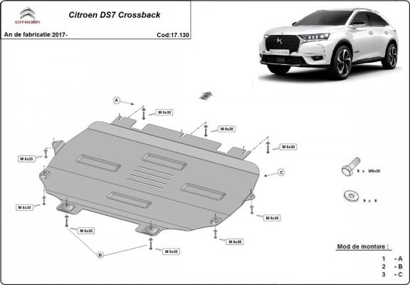 Unterfahrschutz für Motor der Marke Citroen C4
