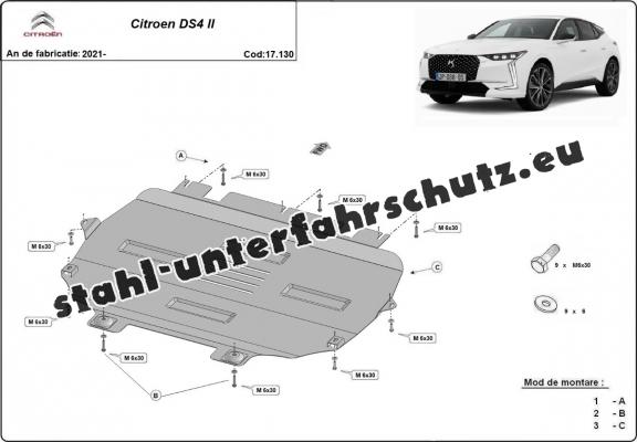 Unterfahrschutz für Motor der Marke Citroen C4
