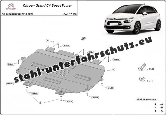 Unterfahrschutz für Motor der Marke Citroen C4