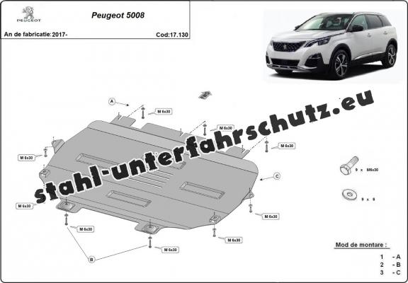 Unterfahrschutz für Motor und Getriebe aus Stahl für  Peugeot 5008