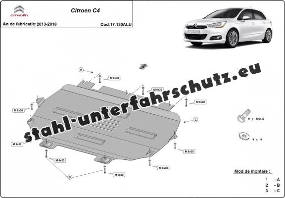 Aluminium  Unterfahrschutz Citroen C4 