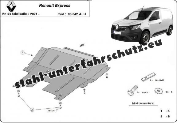 Aluminium Unterfahrschutz für Motor der Marke Renault Express