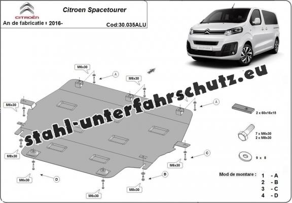 Aluminium  Unterfahrschutz Citroen Spacetourer 