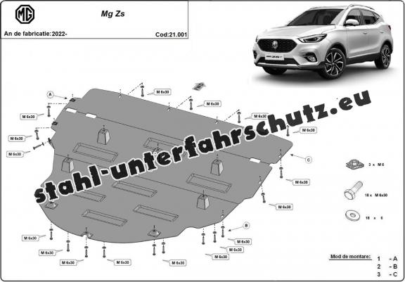 Unterfahrschutz für Motor der Marke MG ZS