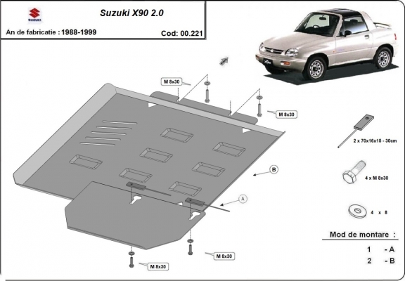 Stahl Getriebe Schutz für  Suzuki X90 2.0