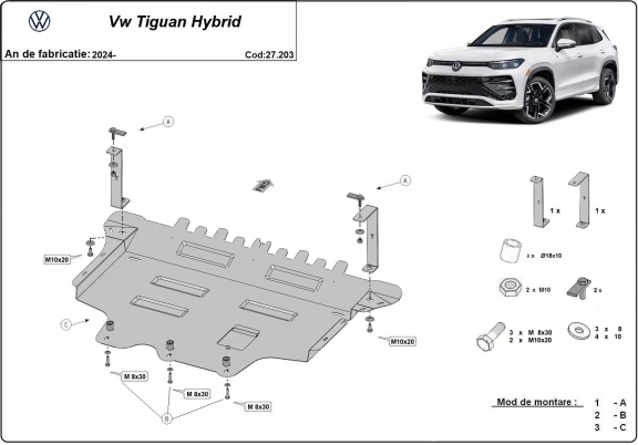 Unterfahrschutz für Motor der Marke VW Tiguan