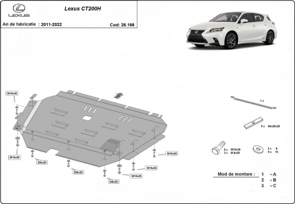 Unterfahrschutz für Motor der Marke Lexus CT200H
