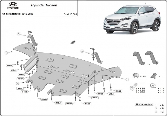 Unterfahrschutz für Motor der Marke Hyundai Tucson