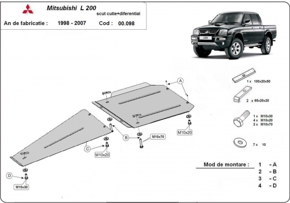 Unterfahrschutz für Getriebe und Differential aus Mitsubishi L 200