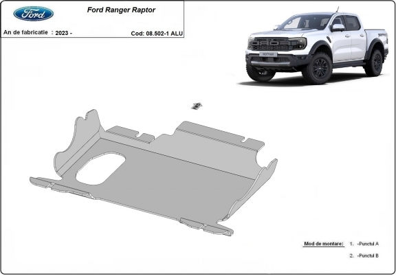 Aluminium Unterfahrschutz für Motor der Marke Ford Ranger Raptor