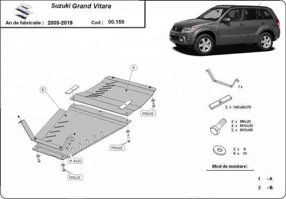 Unterfahrschutz für Motor der Marke Suzuki Grand Vitara - Aktionspaket