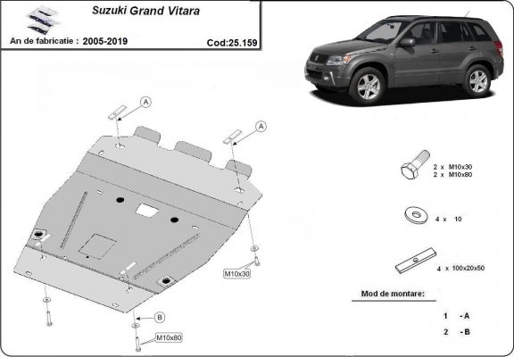 Unterfahrschutz für Motor der Marke Suzuki Grand Vitara - Aktionspaket