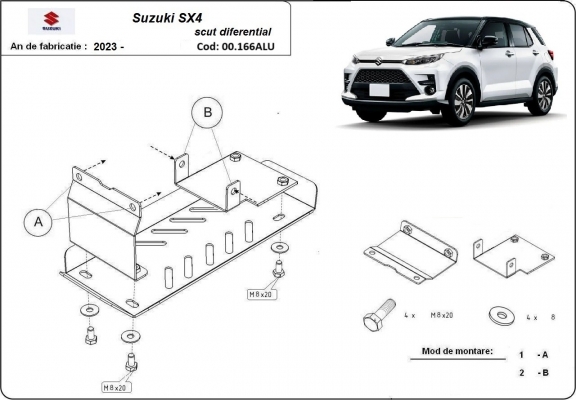Unterfahrschutz für Motor der Marke Suzuki SX 4 - Aktionspaket Aluminium