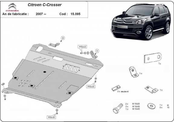 Unterfahrschutz für Motor der Marke Citroen C - Crosser