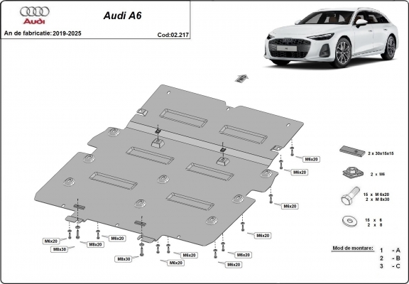 Unterfahrschutz für Motor der Marke Audi A6