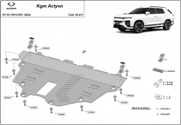 Unterfahrschutz für Motor der KGM Actyon
