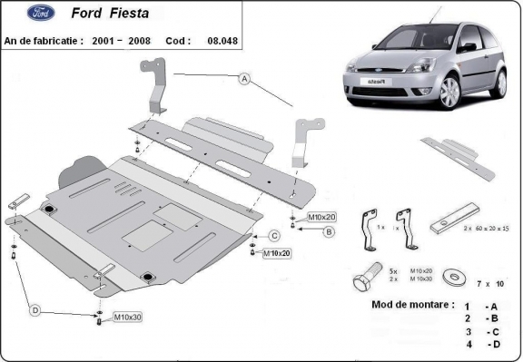 Unterfahrschutz für Motor der Marke Ford Fiesta