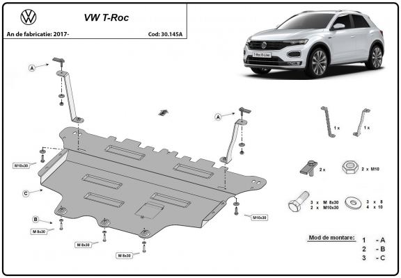 Unterfahrschutz für Motor der Marke Volkswagen T-Roc 