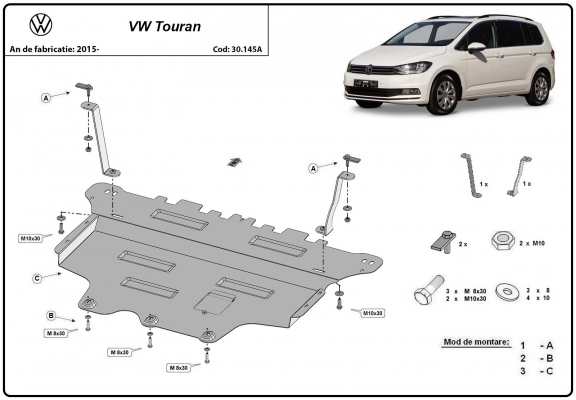 Unterfahrschutz für Motor der Marke VW Touran