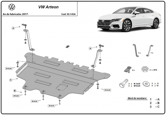 Unterfahrschutz für Motor der Marke VW Arteon 