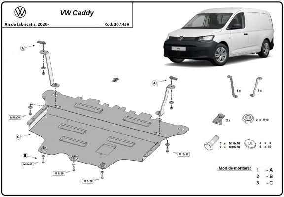 Unterfahrschutz für Motor der Marke VW Caddy 