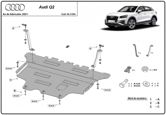 Unterfahrschutz für Motor der Marke Audi Q2 