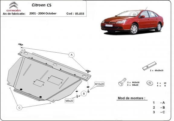 Unterfahrschutz für Motor der Marke Citroen C5