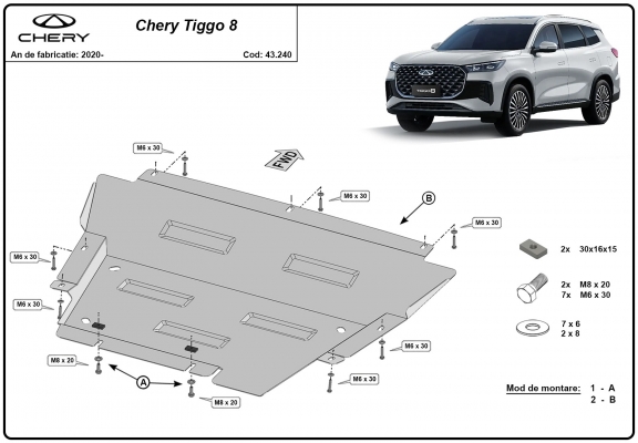 Unterfahrschutz für Motor der Chery Tiggo 8