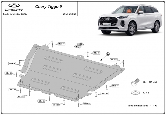 Unterfahrschutz für Motor der Chery Tiggo 9