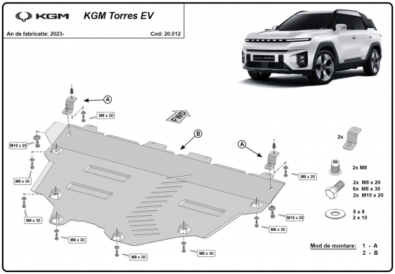Unterfahrschutz für Motor der KGM Torres EV 