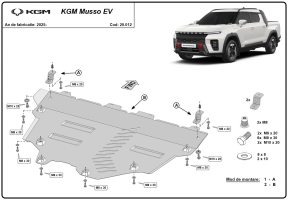 Unterfahrschutz für Motor der KGM Musso EV 